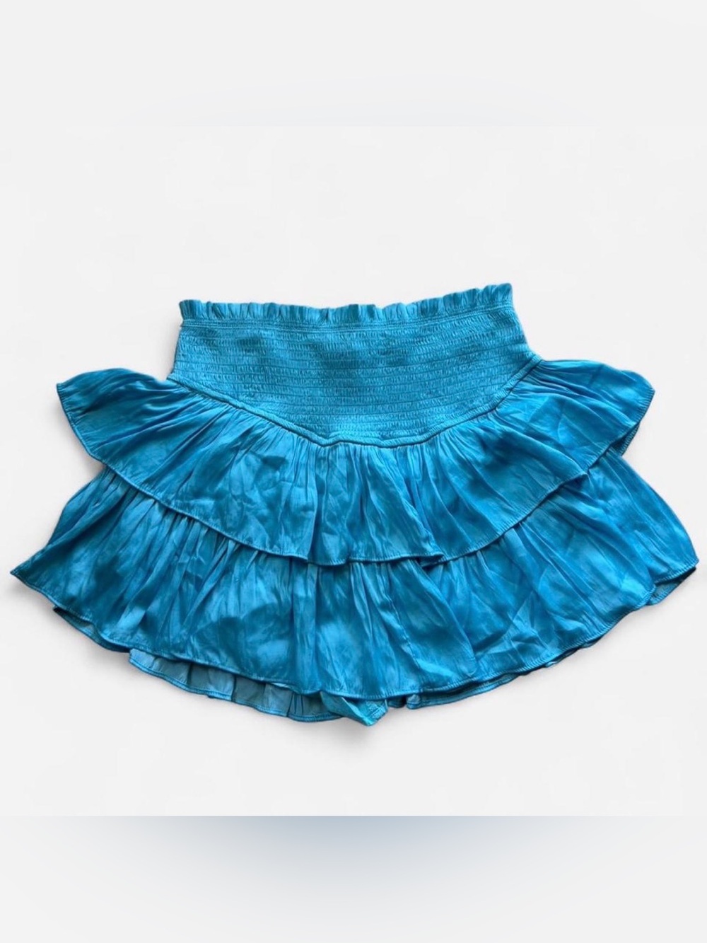 NWT | Mustard Seed Bright Blue Tiered Ruffle Mini Skirt